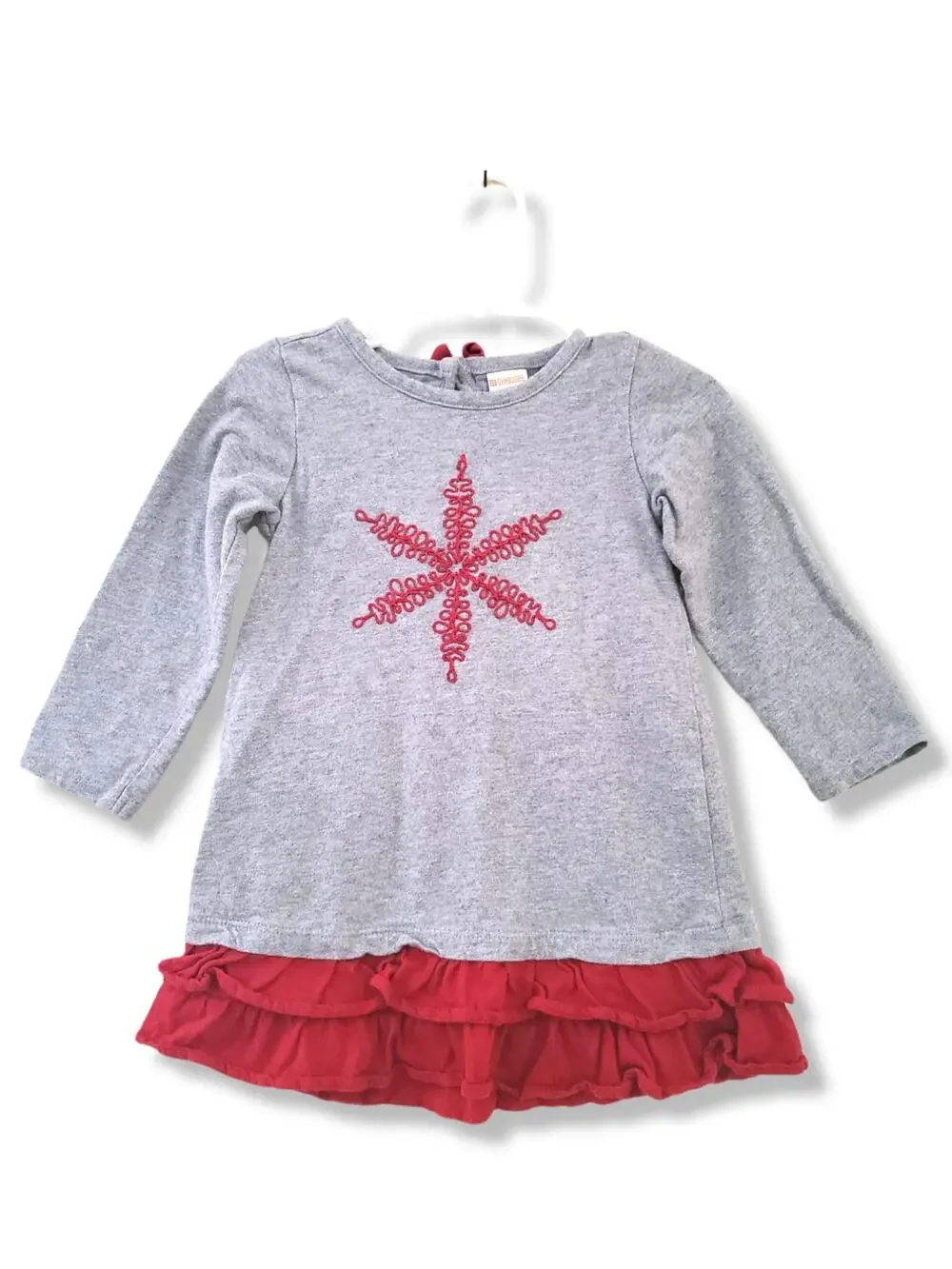 Gymboree 2T Girls Snowflake Ruffle Dress Holiday Vintage